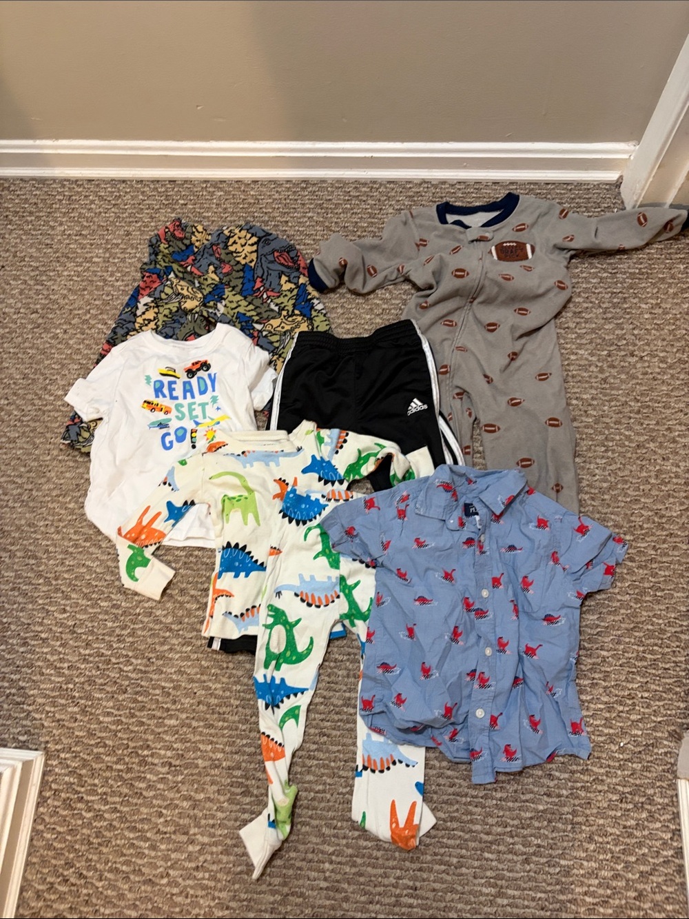 3T Toddles Mixed Clothing Bundle - Dino & Colorful Prints
